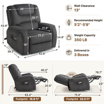 4-Motor Power Lift Recliner with Power Lumbar & Headrest R7558