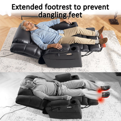 Power Lift Recliner Chair for Elderly,Triple Motor, Massage and Heat, Faux Leather 7632|7634|R7635