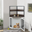 MCombo Corner Dog Crate Furniture with Glass Shelves, Wooden Dog Kennel Furniture with Door, Pet Crate Indoor Use, CN28