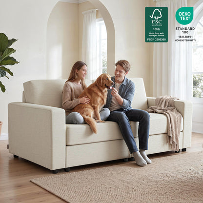 Oversized Sectional Sofa with 26" Deep Seat, Storage Ottoman, Pet-Friendly Fabric S6366