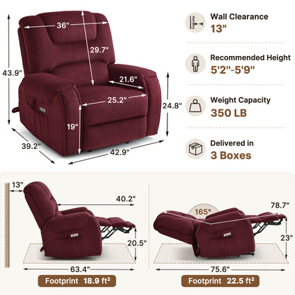 4-Motor Power Lift Recliner with Power Lumbar & Headrest R7558
