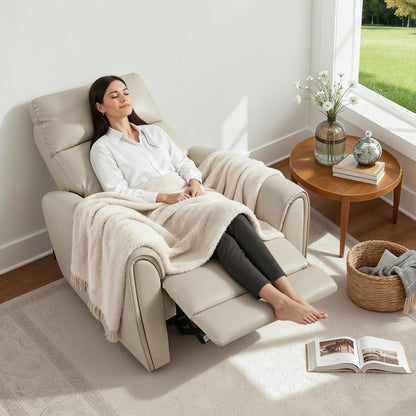 Zero Wall Hugger Recliners Chair for small space, Faux Leather PR699