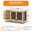 MCombo Wooden Dog Crate Furniture, Indoor Dog Kennel Pet House End Table, Solid Wood Portable Foldable Dog Cage for Small/Medium Dogs, CC44