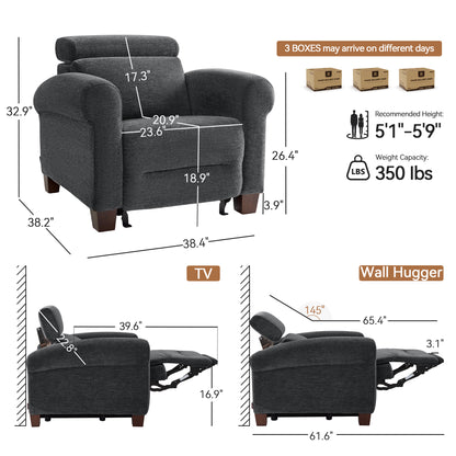 Wall Hugger Power Recliner Chair for Small Spaces, RV & Living Room HL164