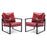 MCombo Modern Accent Chairs, Armchair with Upholstered Cushion, Faux Leather Lounge Chairs for Living Room Bedroom HQ304