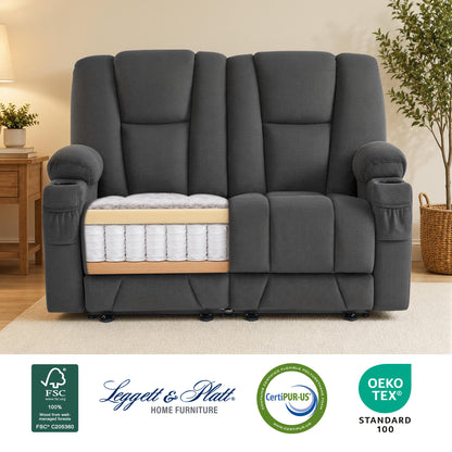 58 in Reclining Loveseat Recliner with Heat & Massage 6034M1