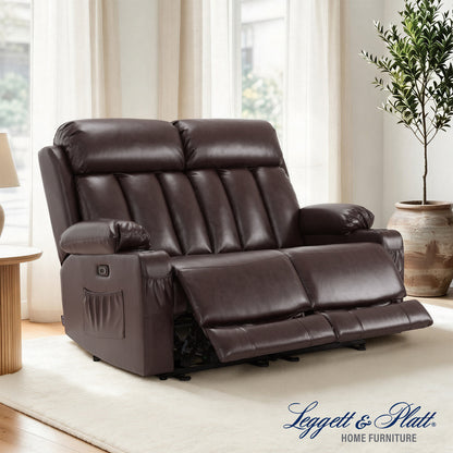 61 in Power Reclining Loveseat with Heat and Massage 6075