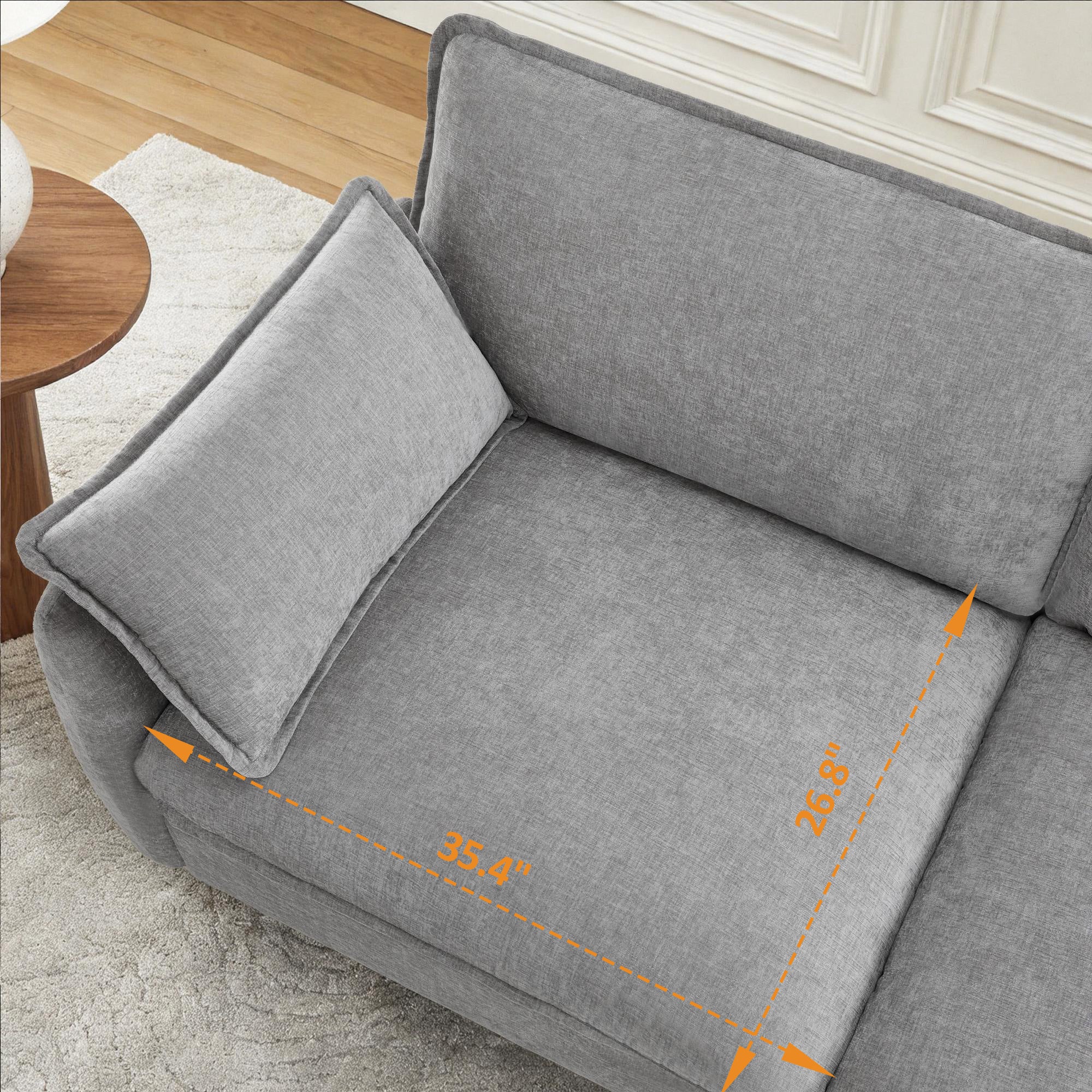 Oversized Cloud Modular Sectional Sofa, FSC Certified Sectional Couches with Ottoman for Living Room S0701