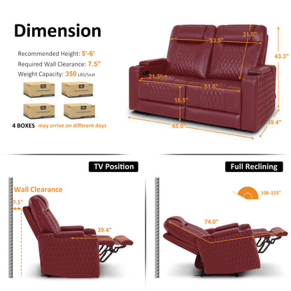 Power Reclining Loveseat,Home Theater Seating, HTS830
