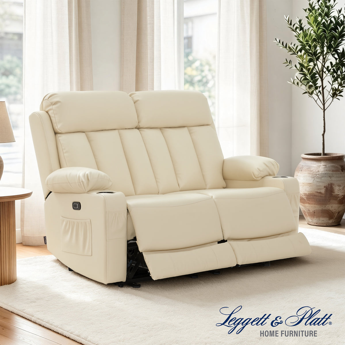 61 in Power Reclining Loveseat with Heat and Massage 6075