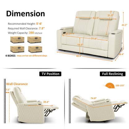 Power Reclining Loveseat,Home Theater Seating, HTS830