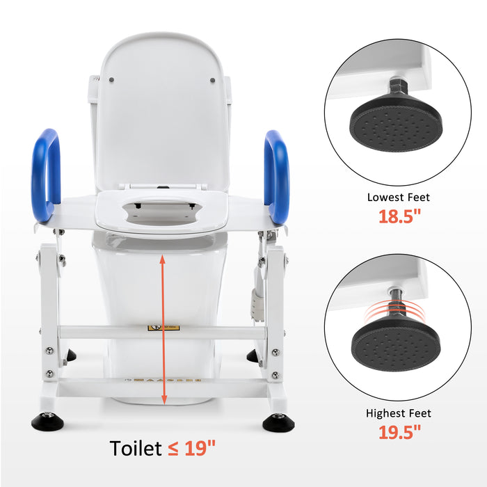 Mcombo Electric Toilet Seat Lift with Padded Handles, Power Elevated Toilet Seat Riser with Arms for Elderly, Disabled in Bathroom, Seniors Toilet