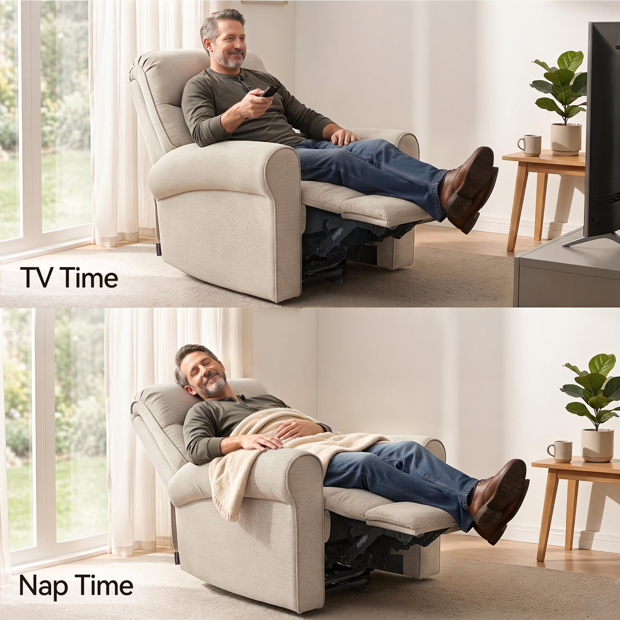 Power Wall Hugger Recliner Chair, Fabric/Faux Leather PR630 PR520