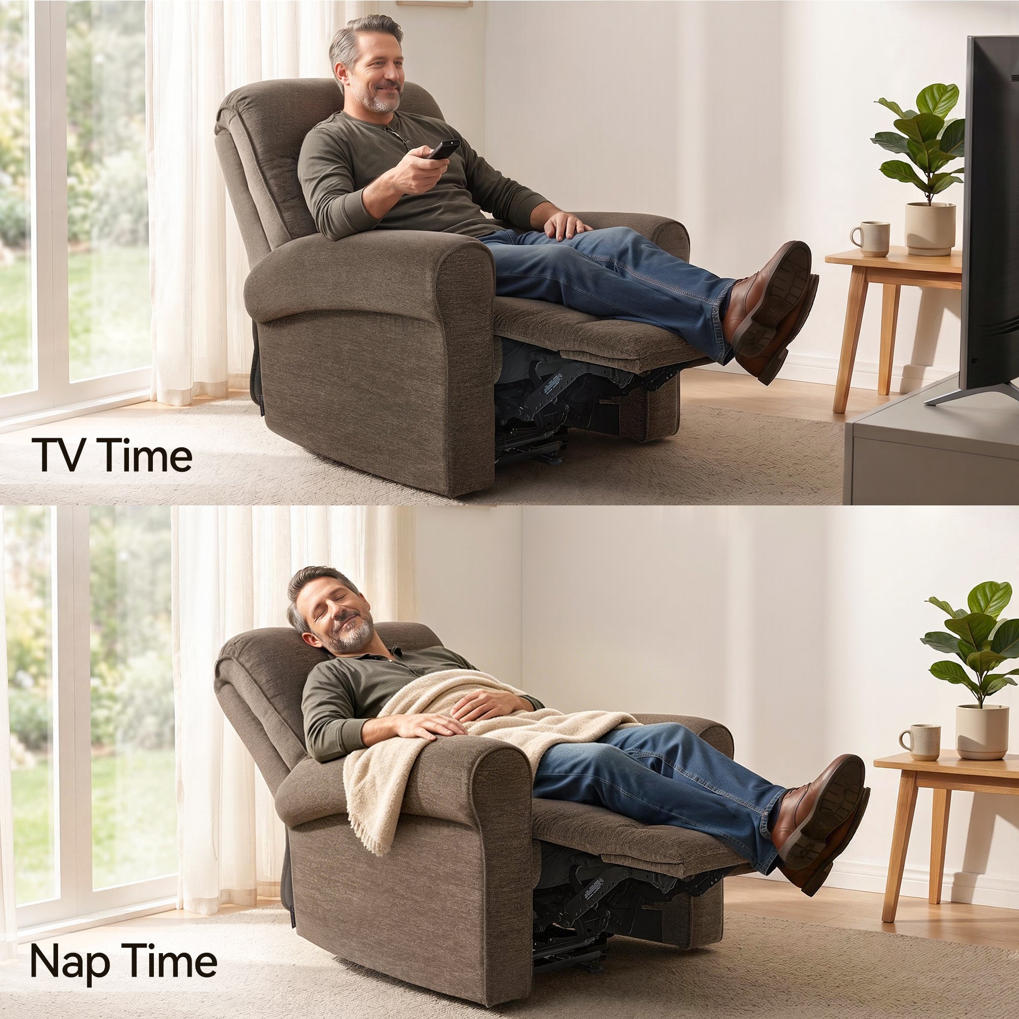 Power Wall Hugger Recliner Chair, Fabric/Faux Leather PR630 PR520