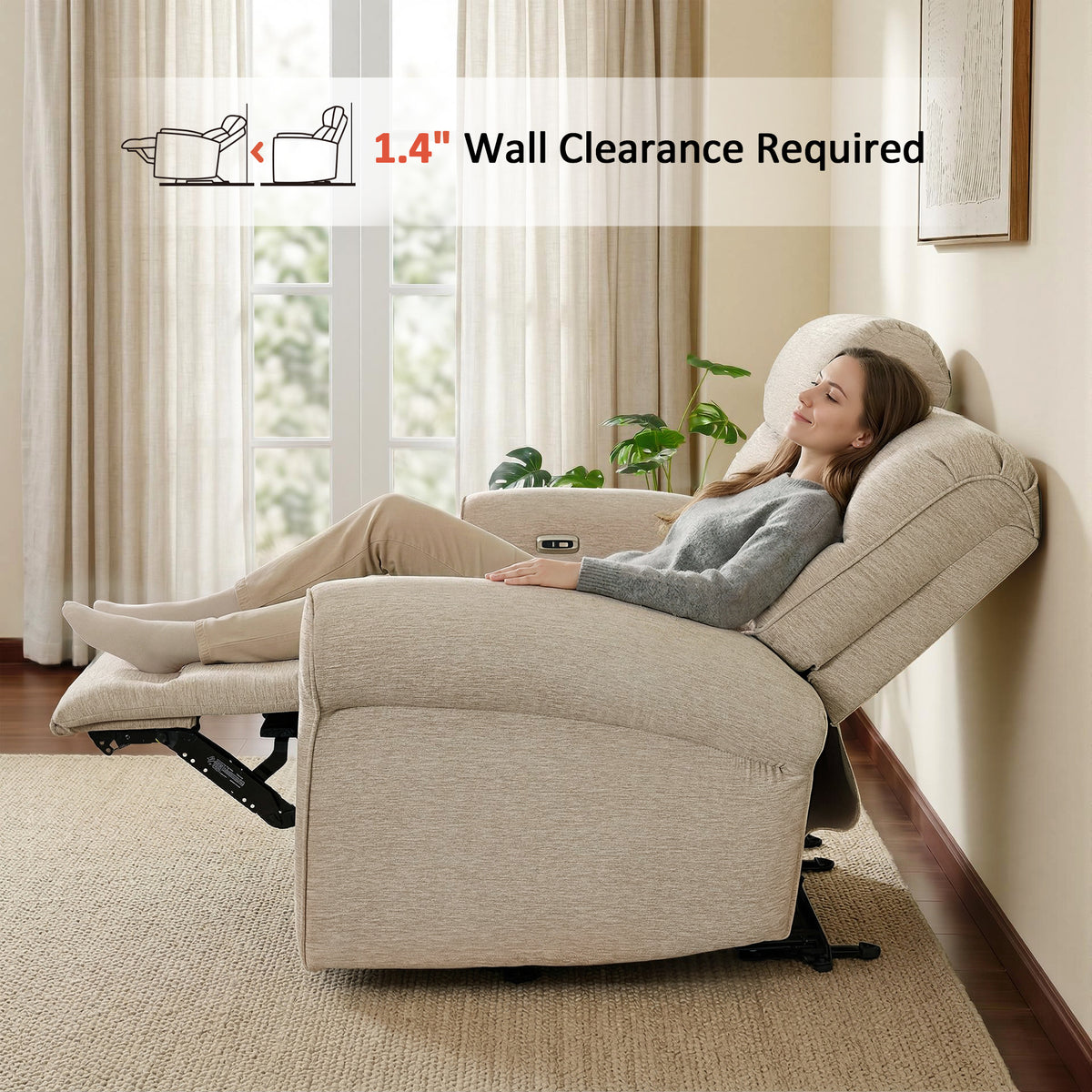 Wall Hugger Power Reclining Loveseat, Farbic PR635M1