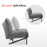 MCombo Accent Chair with Lumbar Pillow, Modern Wingback Side Chair, Upholstered Leisure Chairs with Metal Legs for Living Room, Bedroom 4880