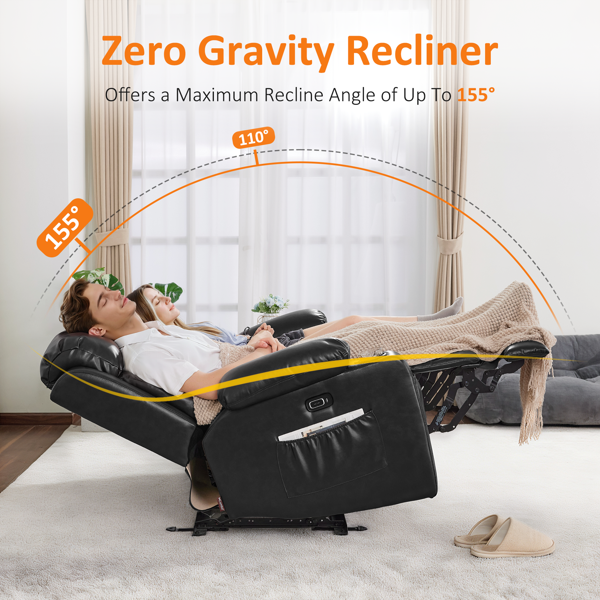 61 in Power Reclining Loveseat with Heat and Massage 6075
