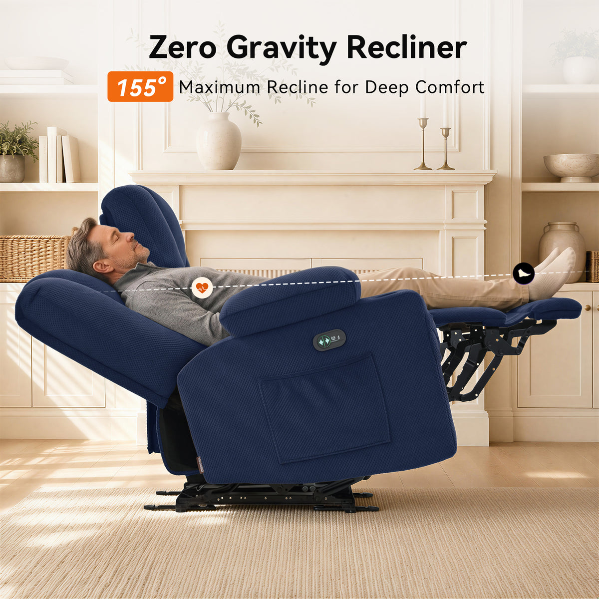 81 in 3 Seater Reclining Sofa with Heat and  Massage 6034M3