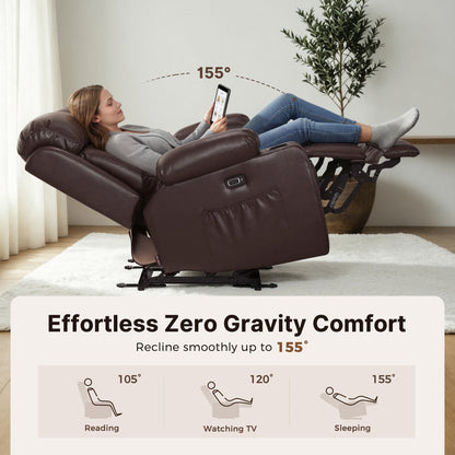 61 in Power Reclining Loveseat with Heat and Massage 6075