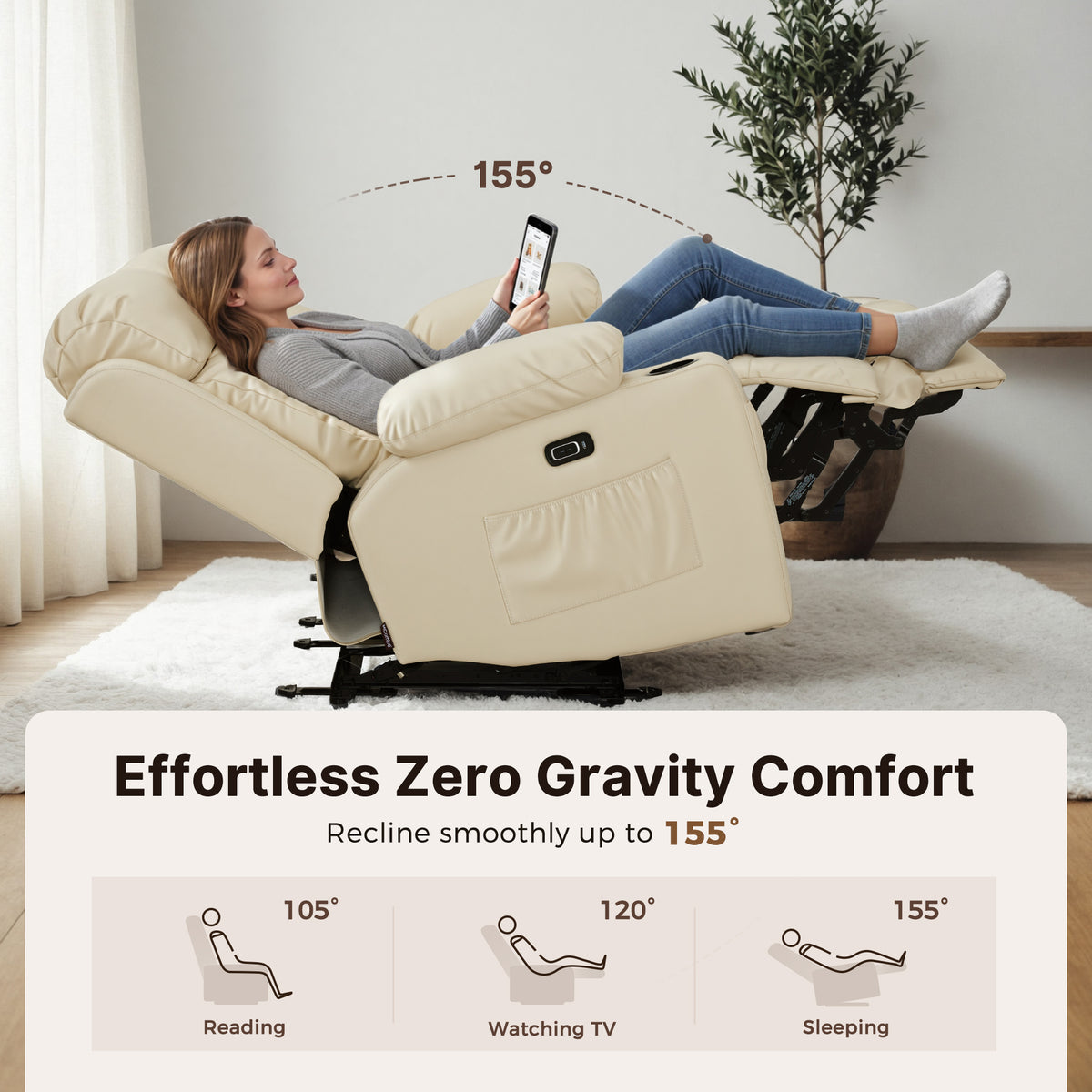 61 in Power Reclining Loveseat with Heat and Massage 6075