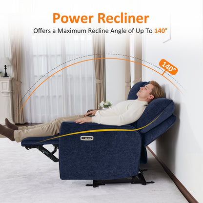Power Reclining Loveseat with Console and Adjustable Headrest, Wall Hugger, 6926