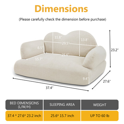 Lovupet Dog Sofa Couch for Medium Breed, Soft Full Foam Dog Couch Bed with Anti-Slip Bottom, PS695
