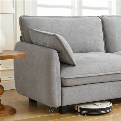 Oversized Cloud Modular Sectional Sofa, FSC Certified Sectional Couches with Ottoman for Living Room S0701