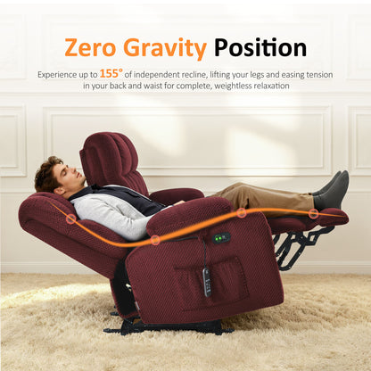 Power Reclining Loveseat with Heat and Massage, Fabric RS6314