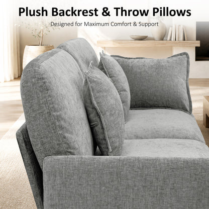 Loveseat Sofa Couch with Chaise Ottoman, L-Shaped Modular Sectional Sofa, SF068