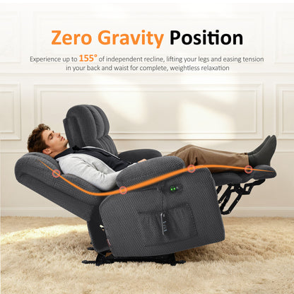 Power Reclining Loveseat with Heat and Massage, Fabric RS6314