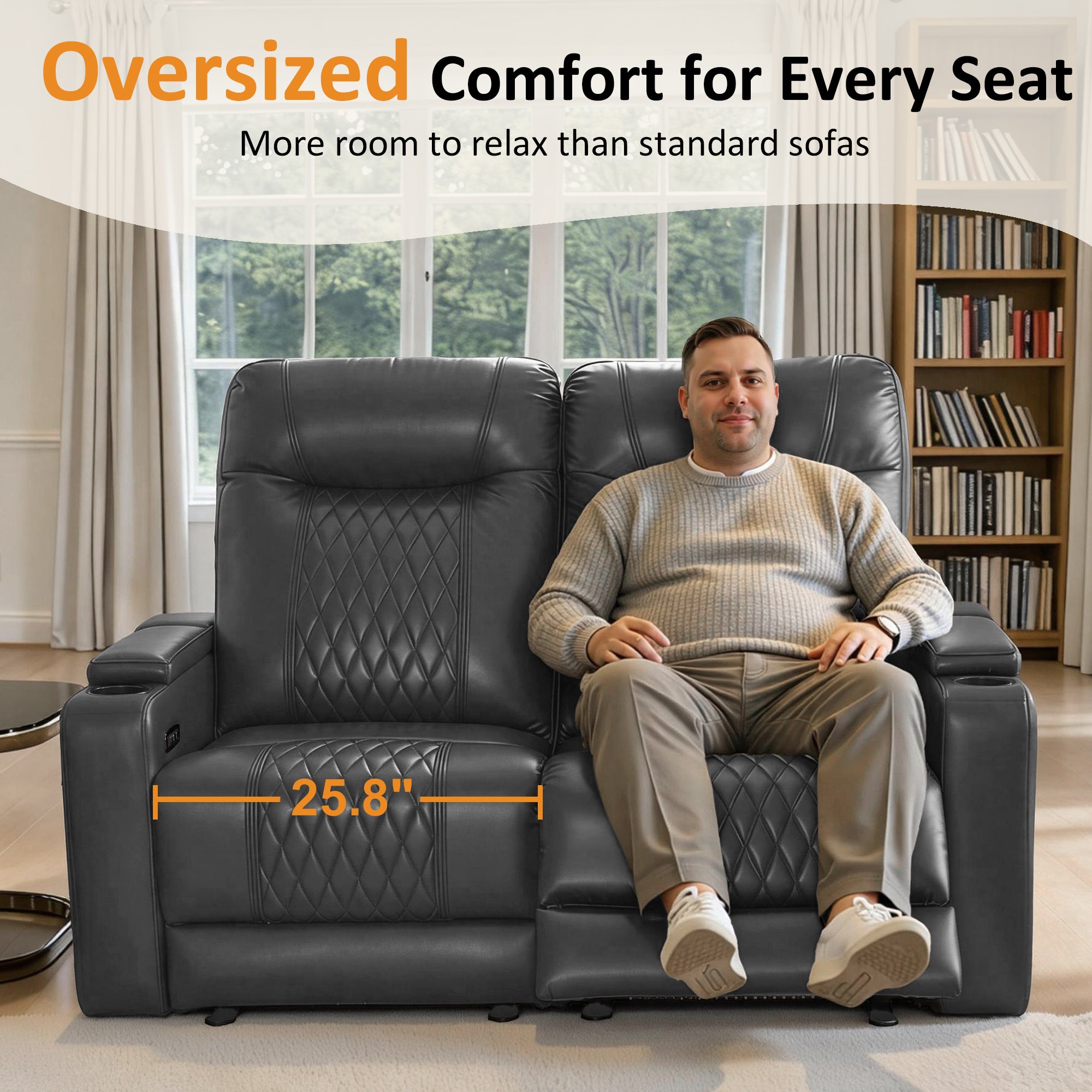 Power Reclining Loveseat,Home Theater Seating, HTS830