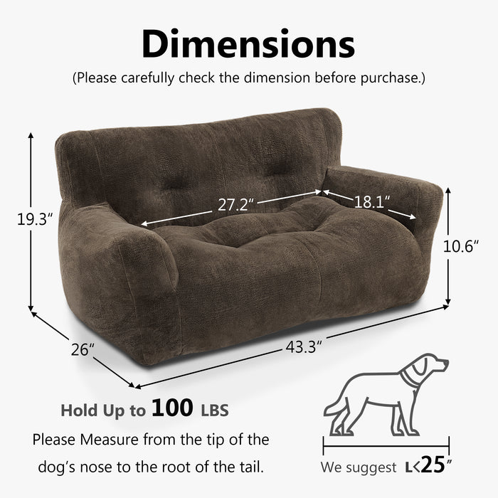 MCombo Pet Couch Sofa Bed Dog Bed for Small Medium Dogs, Fabric Dog Couch Puppy Sleeping Bed Indoor 43.3" x 26.0" x 19.3", 0374