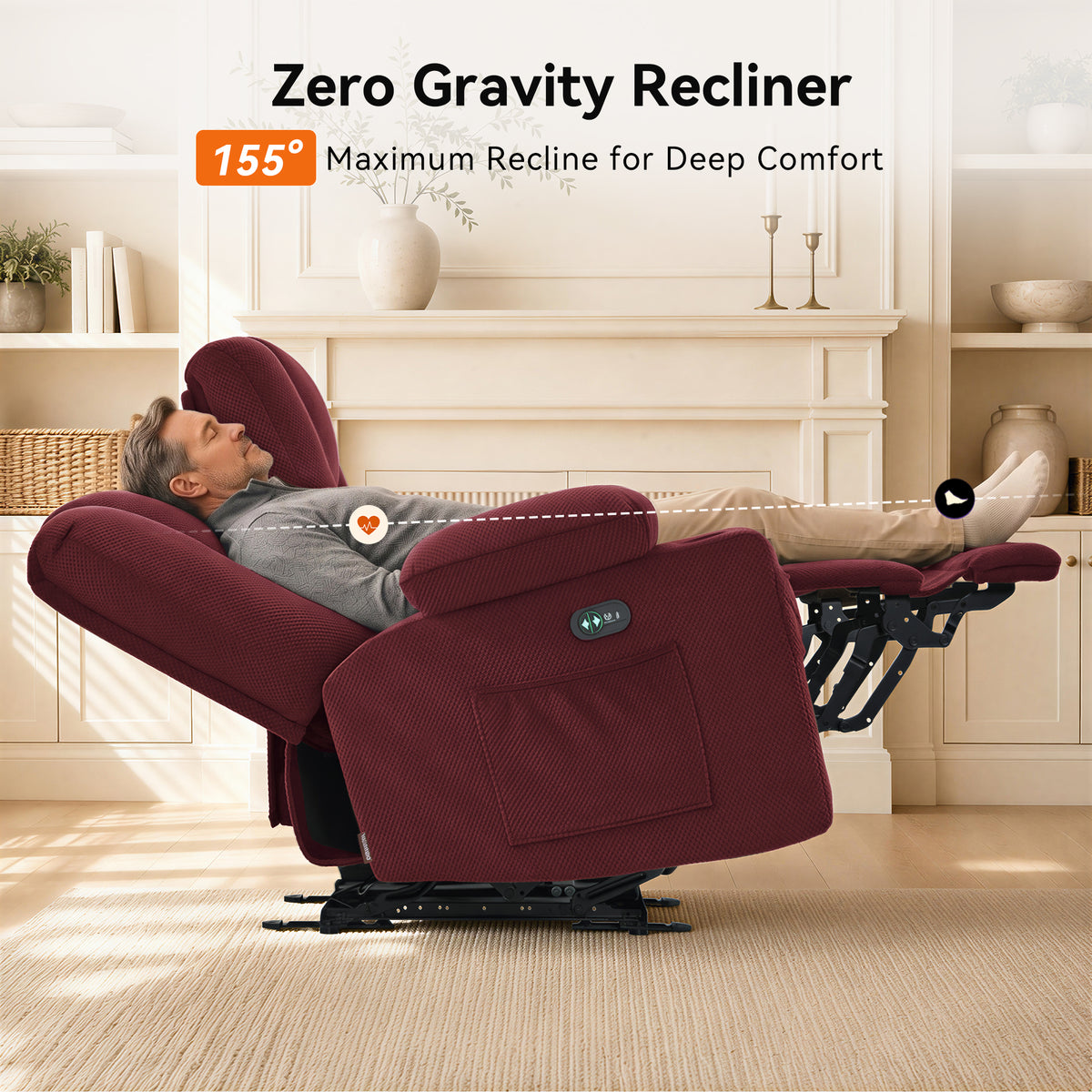 92 in 3 Seater Reclining Sofa with Storage Console 6034M4