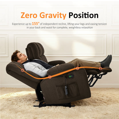 Power Reclining Loveseat with Heat and Massage, Fabric RS6314