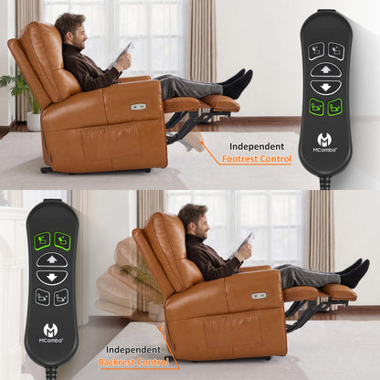Large Dual Motor Power Recliner Chair with Heat and Vibration, 6199