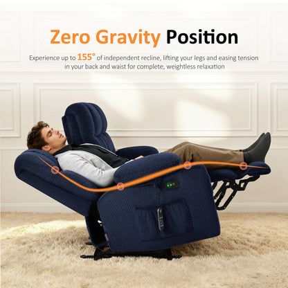 Power Reclining Loveseat with Heat and Massage, Fabric RS6314