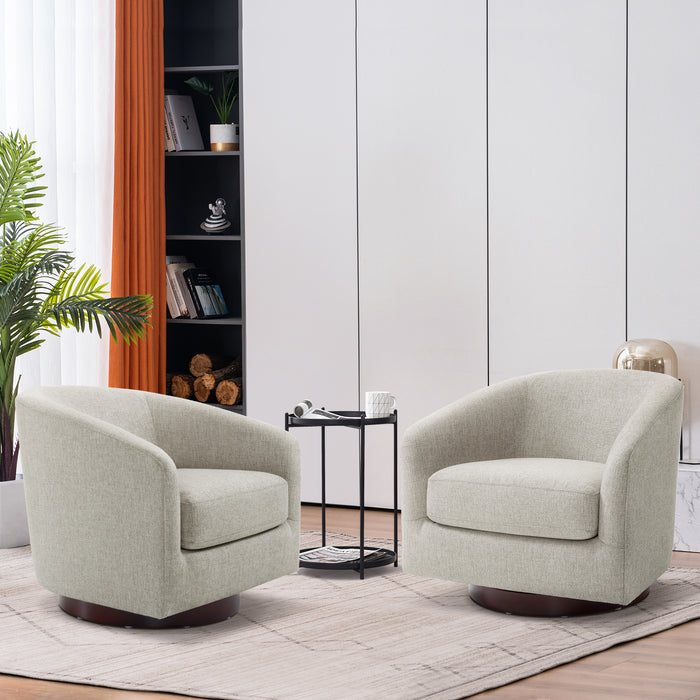 MCombo Swivel Accent Chair, Upholstered Round Barrel chair, Modern Club Armchair for Living Room, Bedroom, Corner 4452