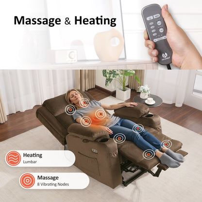 Power Lift Recliner Chair, Triple Motor, Massage and Heat, Fabric 7661|7662|7664