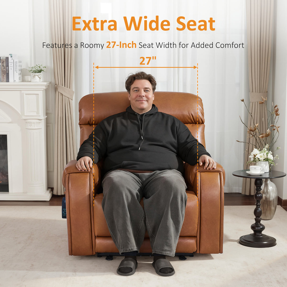 Oversized Power Recliner Chair with Heat and Massage 6186