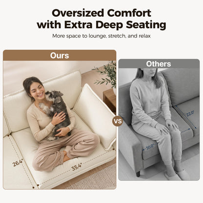 Oversized Cloud Modular Sectional Sofa, FSC Certified Sectional Couches with Ottoman for Living Room S0701