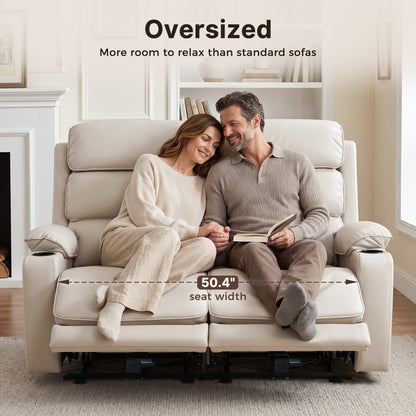64 in Oversized Reclining Loveseat with Heat & Massage 6711