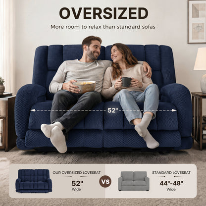 65 in Oversized Reclining Loveseat with Heat & Massage 6855 