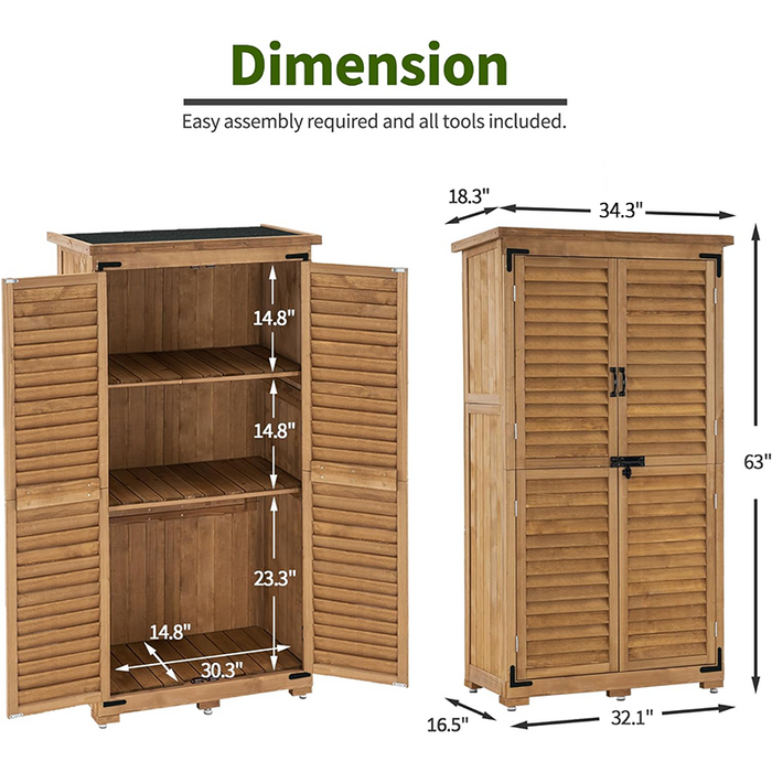 Mcombo Outdoor Storage Cabinet, Garden Wood Tool Shed, Outside Wooden —  MCombo