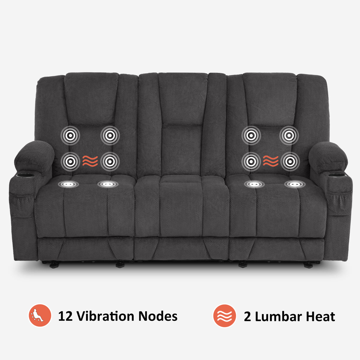Power Reclining Sofa with Heat and Massage, Fabric 6015 – MCombo