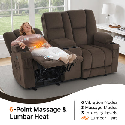 75 in Reclining Loveseat Recliner with Storage Console 6034M2