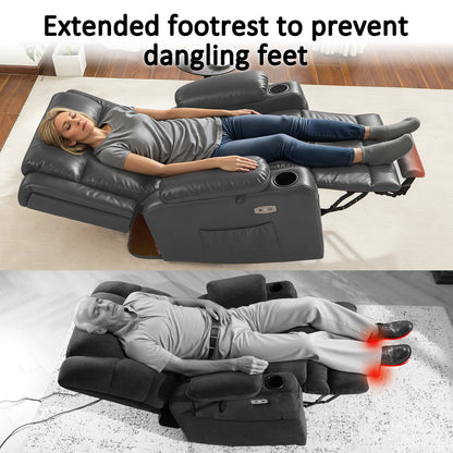 Power Lift Recliner Chair for Elderly, Triple Motor, Massage and Heat, Faux Leather 7661|7662