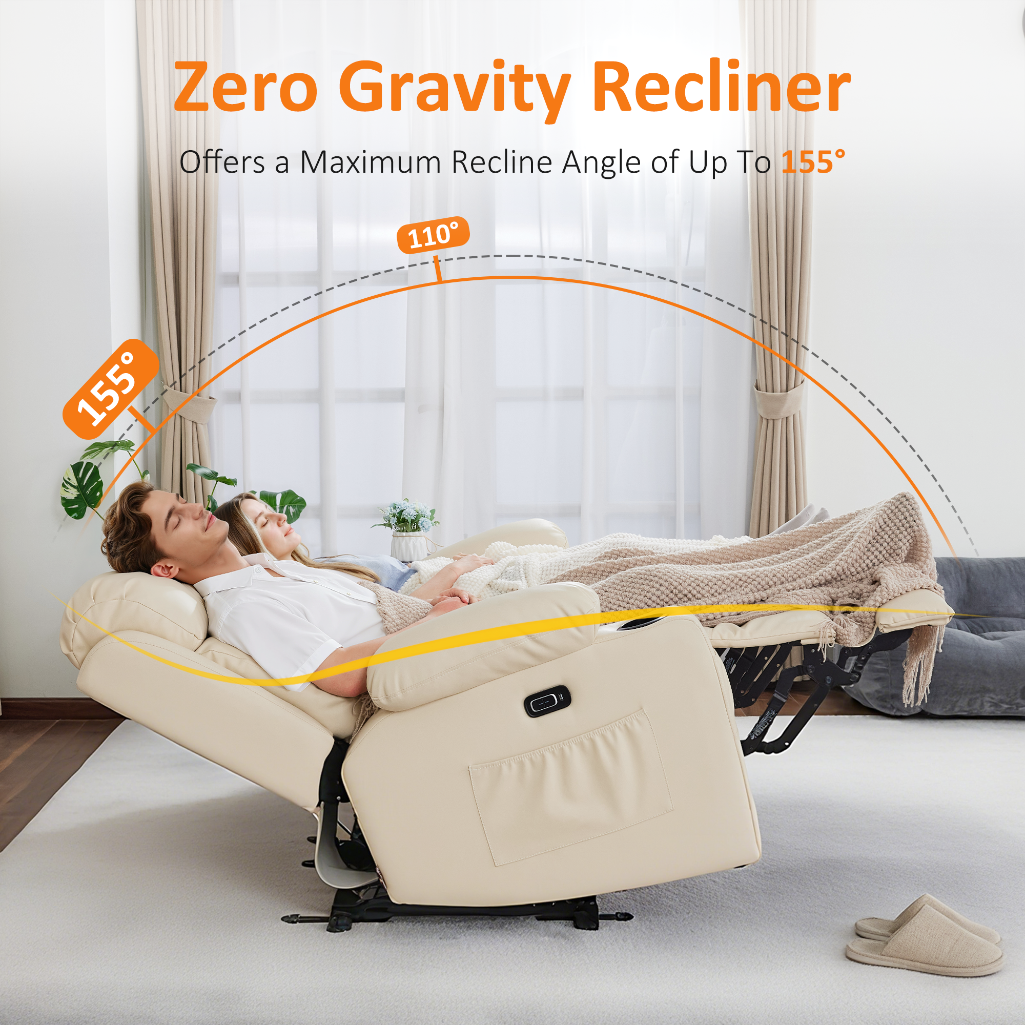 61 in Power Reclining Loveseat with Heat and Massage 6075