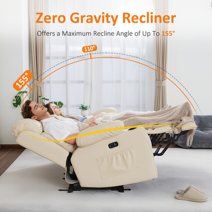 61 in Power Reclining Loveseat with Heat and Massage 6075