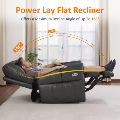 Large Dual Motor Power Recliner Chair with Heat and Vibration, 6199