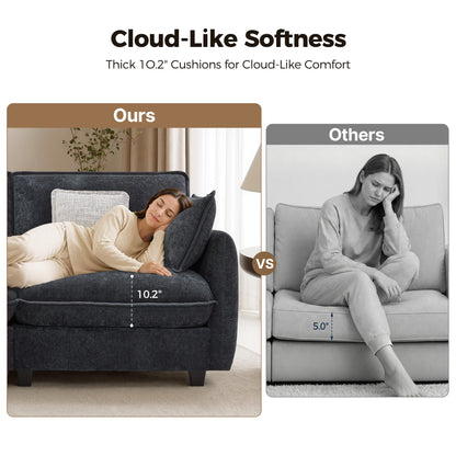 Oversized Cloud Modular Sectional Sofa, FSC Certified Sectional Couches with Ottoman for Living Room S0701